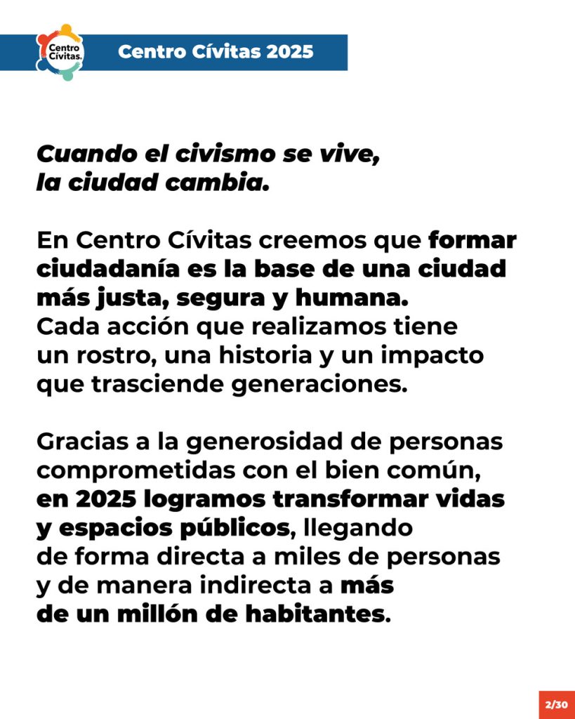 Centro Cívitas Formar ciudadanía es la base de una ciudad más justa